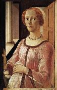BOTTICELLI, Sandro Portrait of a Lady oil on canvas